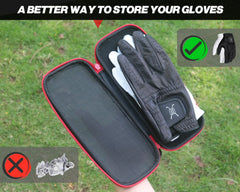 Handy Picks case with three gloves inside showing capacity and easy switching