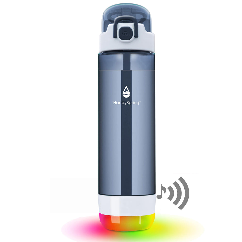 HANDYSPRING front view showing LED lights and 26 oz capacity for easy reminders