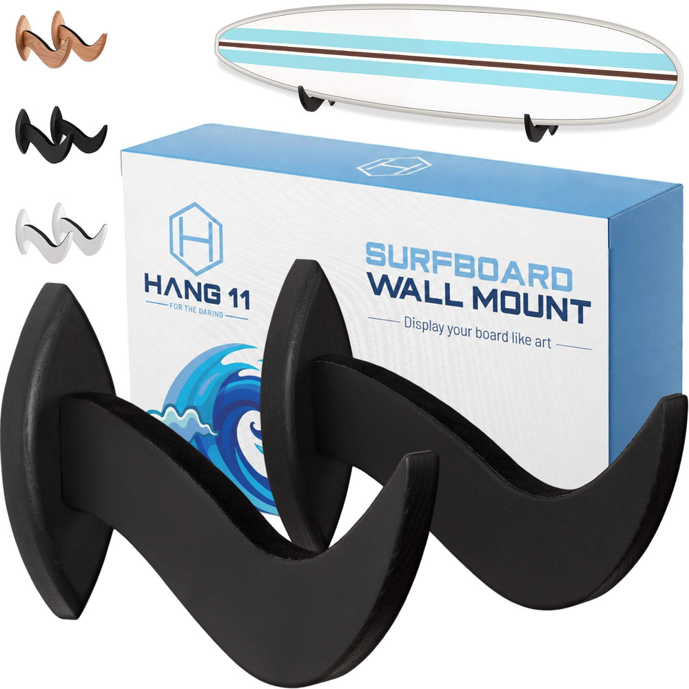 Hang 11 front-mounted surfboard view showing secure display and clean look