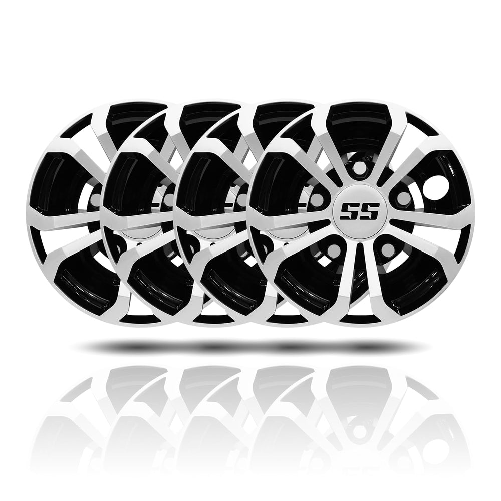 HANGKUNNEE front-facing wheel cover showing sleek black silver styling and upgraded curb appeal