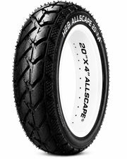 Happy Ebikes front tire profile showing wide 20x4 contact patch and stability