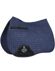 Harrison Howard GP saddle pad front view showing neat shape and fit