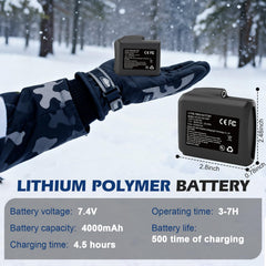 Hczykya batteries plugged into a heated glove showing easy in-use convenience