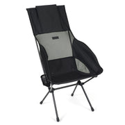 Helinox Savanna front view showing tall back and roomy seat for comfortable lounging