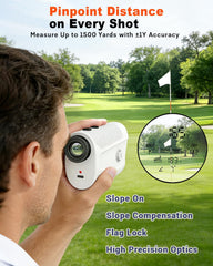 HENYU rangefinder in hand demonstrating one-handed operation and quick use