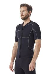 Hevto front view wetsuit top showing fit and coverage benefit