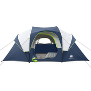 HG tent exterior front view showing roomy door and durable rainfly benefit: shelter for groups