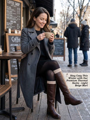 Hi Clasmix knee-high socks on leg demonstrating coverage and warmth