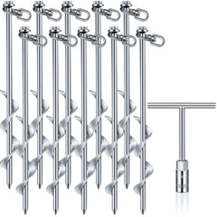 Hiboom front view of four silver anchors showing quantity and sturdy design