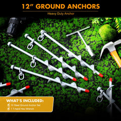 Hiboom pointed tip close-up for easy soil penetration and quick setup