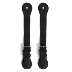 Hide & Drink charcoal black spur straps front view showing secure fit