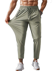 Hidkat front view khaki pants showing slim outdoor silhouette and mobility benefit