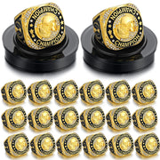 Highergo front view gold champion ring showing polished finish and celebratory look