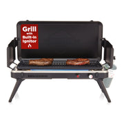 Hike Crew front view of grill showing compact design and cooking surface benefit