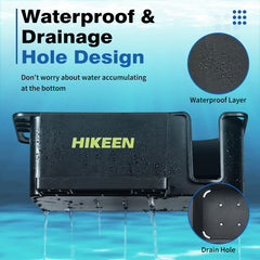 Hikeen close-up of double-row drainage holes preventing water buildup and keeping items dry