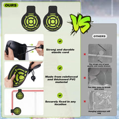 Hikeen elastic cord and buckle connection on target, benefit: secure quick attachment