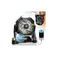 Hiketrax front view showing fan and lantern, portable cooling benefit