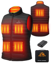 HILLSLTR vest front view showing slim heated design and quick-access pockets for warmth