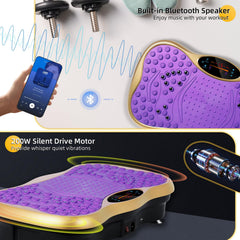 himaly in use with person standing to demonstrate full-body vibration benefits