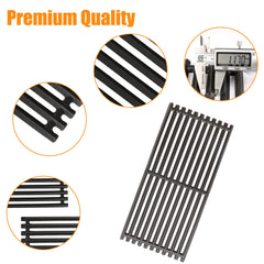 Hisencn grates beside ruler showing 17 by 7.7 inch dimensions for correct fit