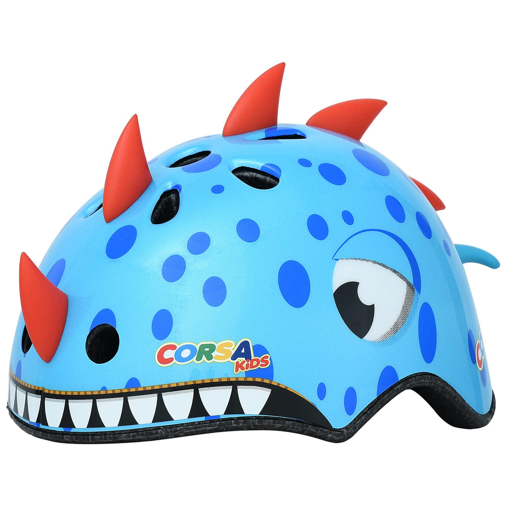Hisyll blue toddler helmet front view showing secure fit and visibility