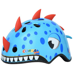 Hisyll blue toddler helmet front view showing secure fit and visibility