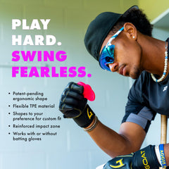 Hit Hero inside batting glove showing discreet protection benefit