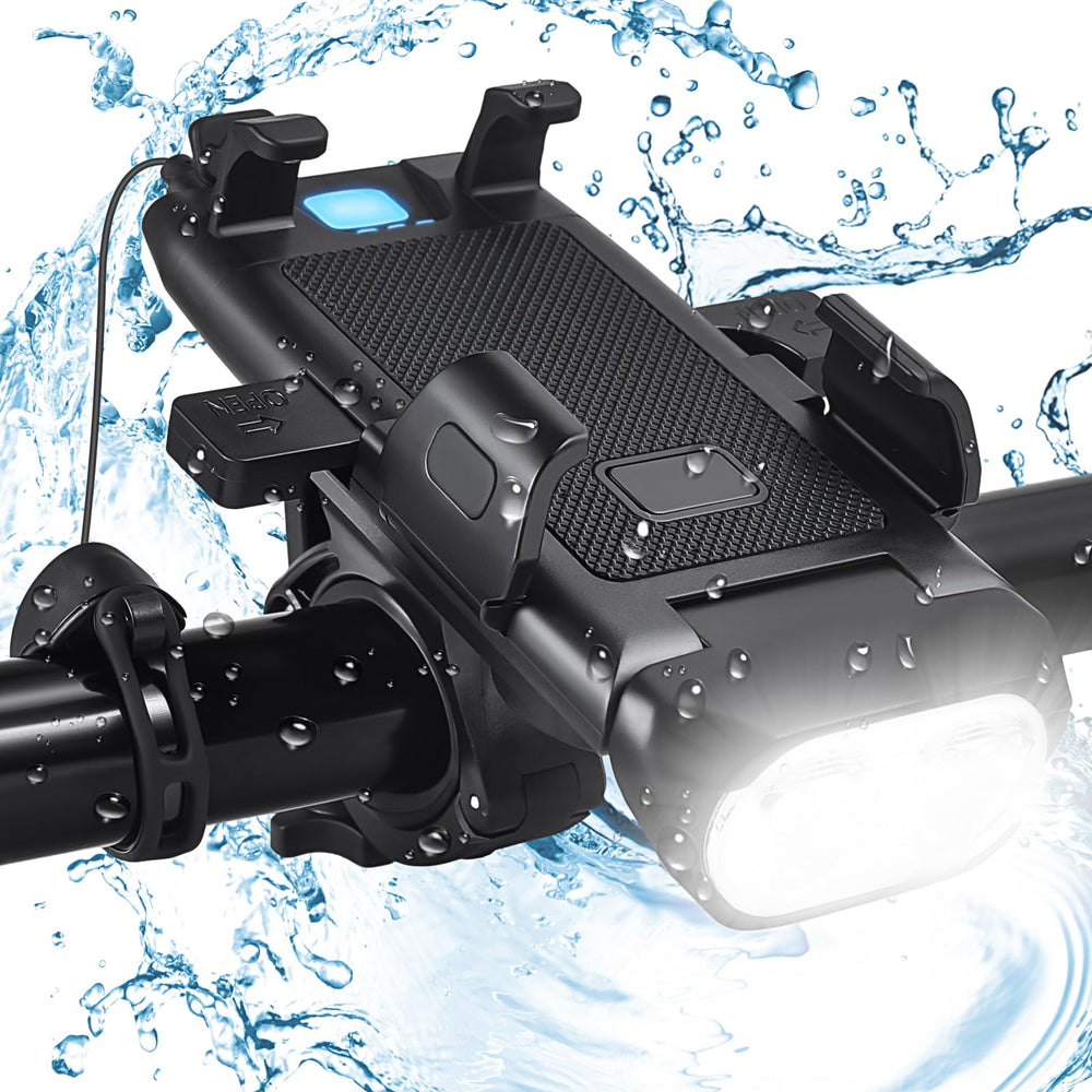 HITASTAR front view mounted on handlebar showing bright beam and secure fit