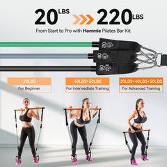 Hommie resistance bands close-up showing color-coded tension options