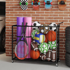 Homsorout side profile filled with assorted balls highlighting capacity and visibility