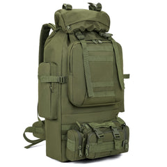 HongXingHai front view of packed backpack showing storage capacity and organization benefit