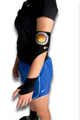 HOOPSKING strap beside ruler showing fit scale for wrist and forearm