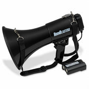 HornBlasters megaphone front view showing controls and handle for easy operation