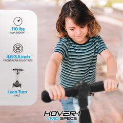 Hover-1 Vivid LED wheel close-up with colorful lights for visibility