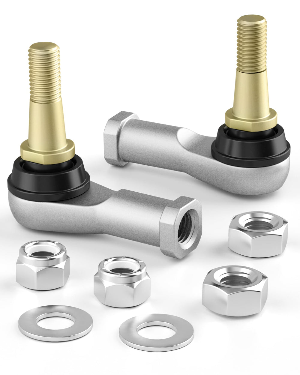 HOWBOW front view of tie rod ends showing kit and labeling for correct fit