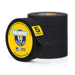 Howies front packaging showing five black cloth tape rolls and benefit durable supply