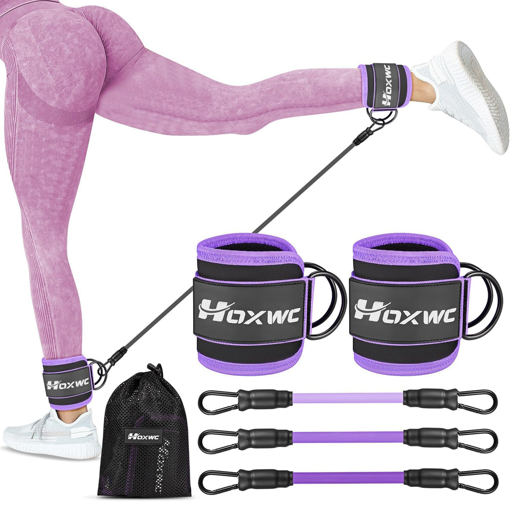 HOXWC front packaging showing full ankle band set and portability benefit