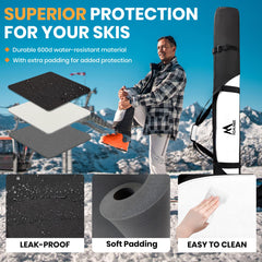 Hsmihair padded interior close-up protecting skis and boots from impact