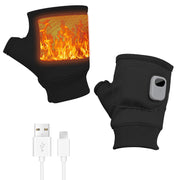 Huaerle front view of heated gloves showing full palm and fingerless design for warmth