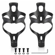 HUALONG front view of matt black carbon bottle cage showing slim design and benefit