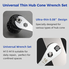 HUBAKO close-up of thin 2mm laser-cut wrench edge for improved access and precision