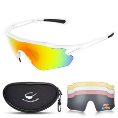HUBO SPORTS front view of glasses showing full frame and lens, clear protection