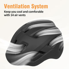 HUGGAH helmet top vents illustrating airflow for cooler rides