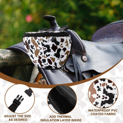 Huhumy pouch attached to saddle in use keeps essentials reachable and secure