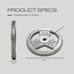 HulkFit 25 lb plate fitted onto a standard 1-inch barbell illustrating compatibility and stable stacking