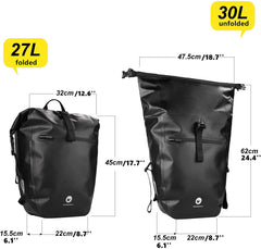 HUNTVP hidden shoulder straps stowed for clean pannier-to-rack fit