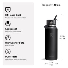 Hydro Flask wide mouth filled with ice showing extended cold retention benefit