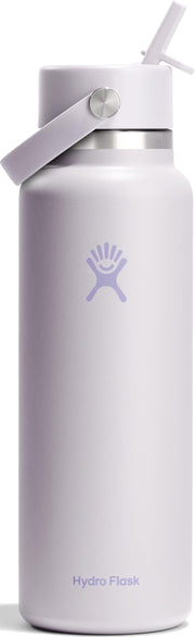 Hydro Flask front view showing cloud pink finish and durable stainless-steel benefit