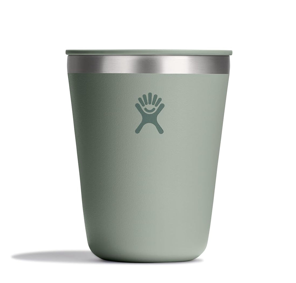 Hydro Flask front view agave green showing slim profile and lid, great for travel
