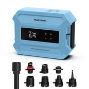 Hydrohero front panel showing controls and sturdy handle for easy transport